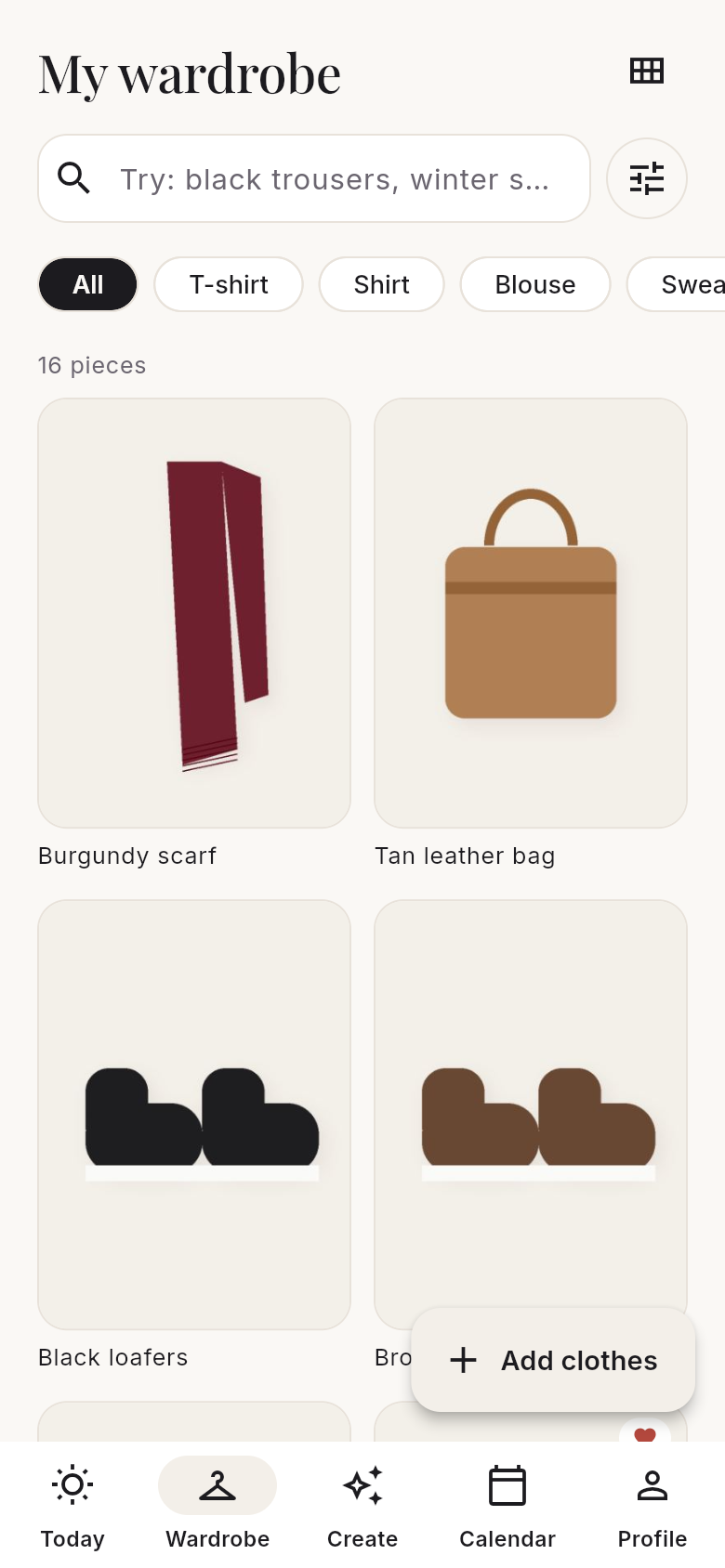 Digital wardrobe