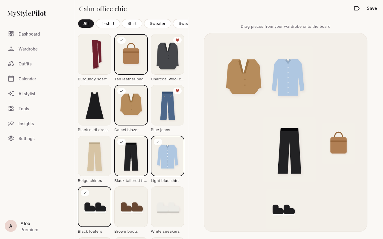 Manage your wardrobe on your computer too.